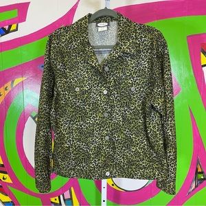 Sisko & Co, Green Leopard Lightweight Jacket. Size 10. Excellent condition!